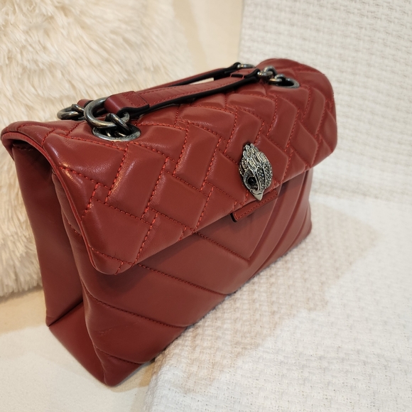 Kurt Geiger London Red Kensington Medium Leather Shoulder Crossbody Bag Purse - Picture 5 of 16